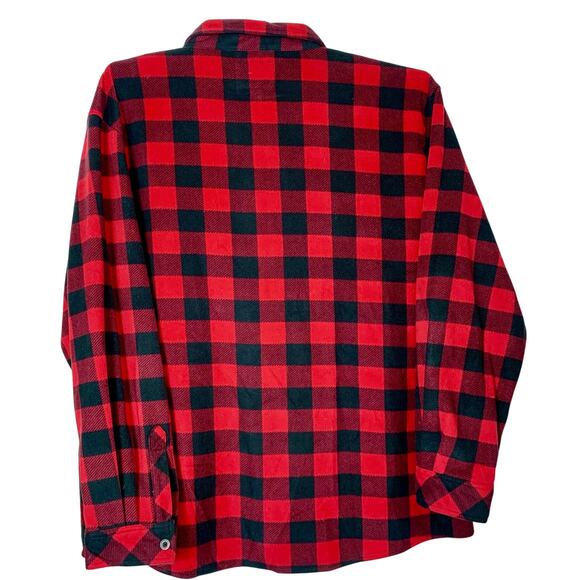 Legendary Whitetails Fleece Flannel Plaid Shirt Mens 3XL Red Tan Black Button Up - Picture 2 of 15
